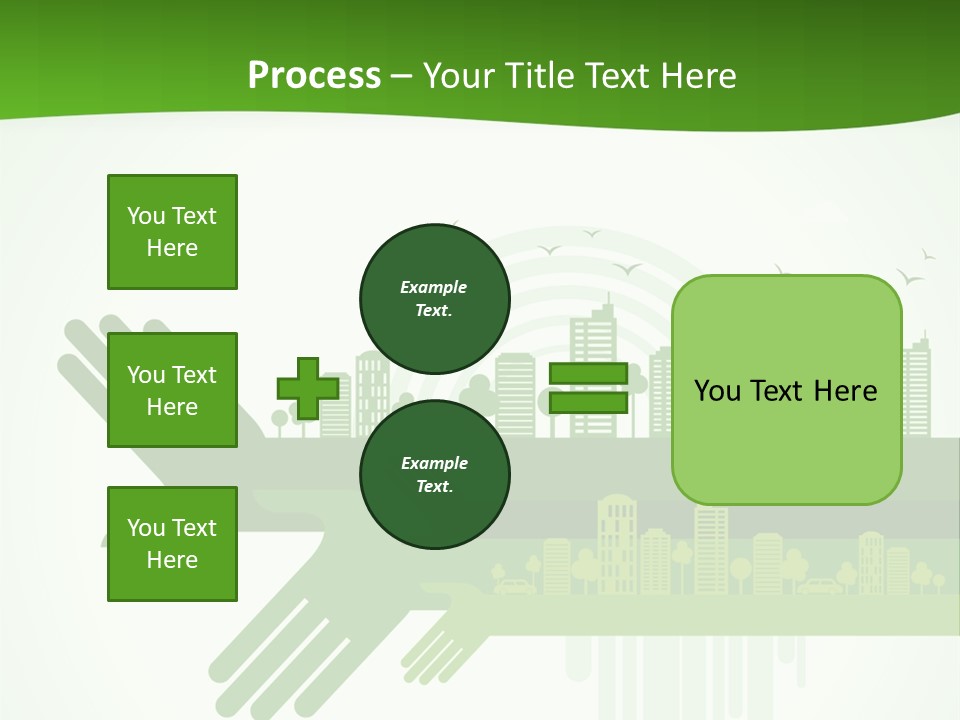A Green Powerpoint Presentation With A City In The Background PowerPoint Template