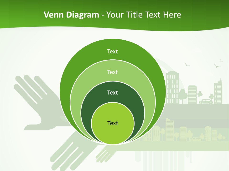 A Green Powerpoint Presentation With A City In The Background PowerPoint Template