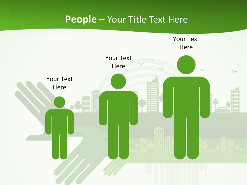 A Green Powerpoint Presentation With A City In The Background PowerPoint Template