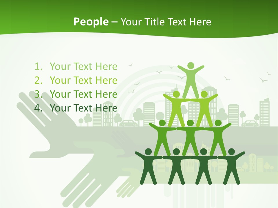 A Green Powerpoint Presentation With A City In The Background PowerPoint Template