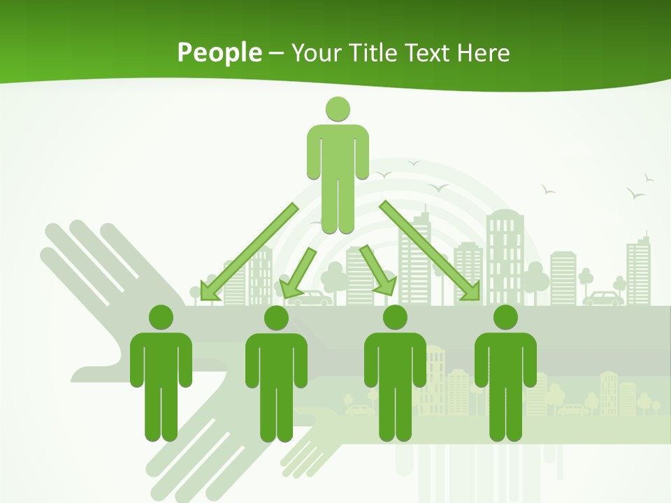 A Green Powerpoint Presentation With A City In The Background PowerPoint Template