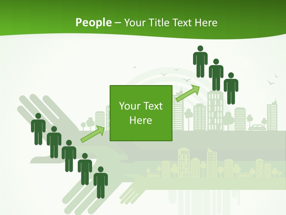 A Green Powerpoint Presentation With A City In The Background PowerPoint Template