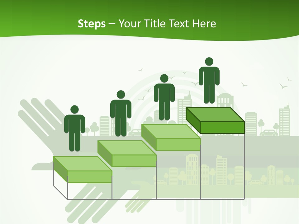 A Green Powerpoint Presentation With A City In The Background PowerPoint Template
