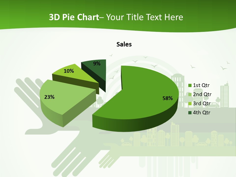 A Green Powerpoint Presentation With A City In The Background PowerPoint Template