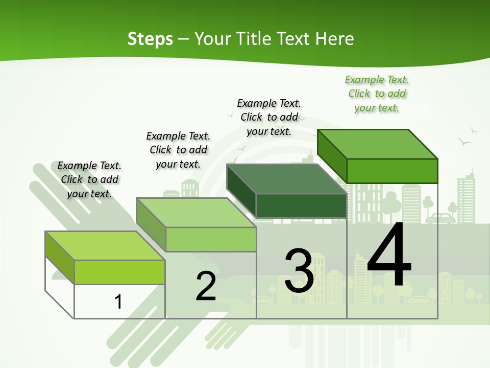 A Green Powerpoint Presentation With A City In The Background PowerPoint Template
