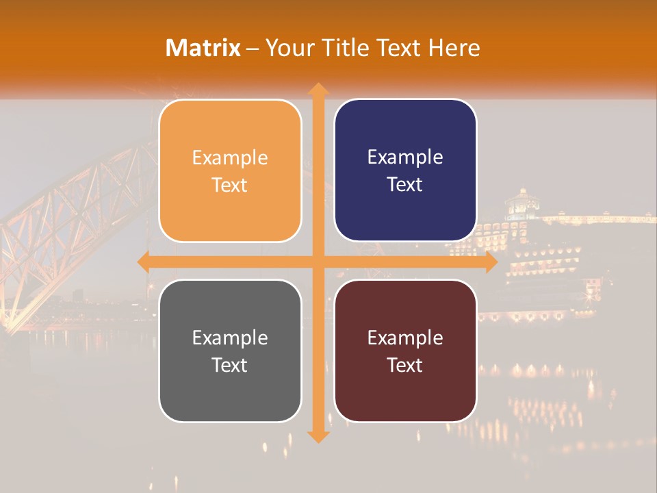 A Bridge Over A Body Of Water At Night PowerPoint Template