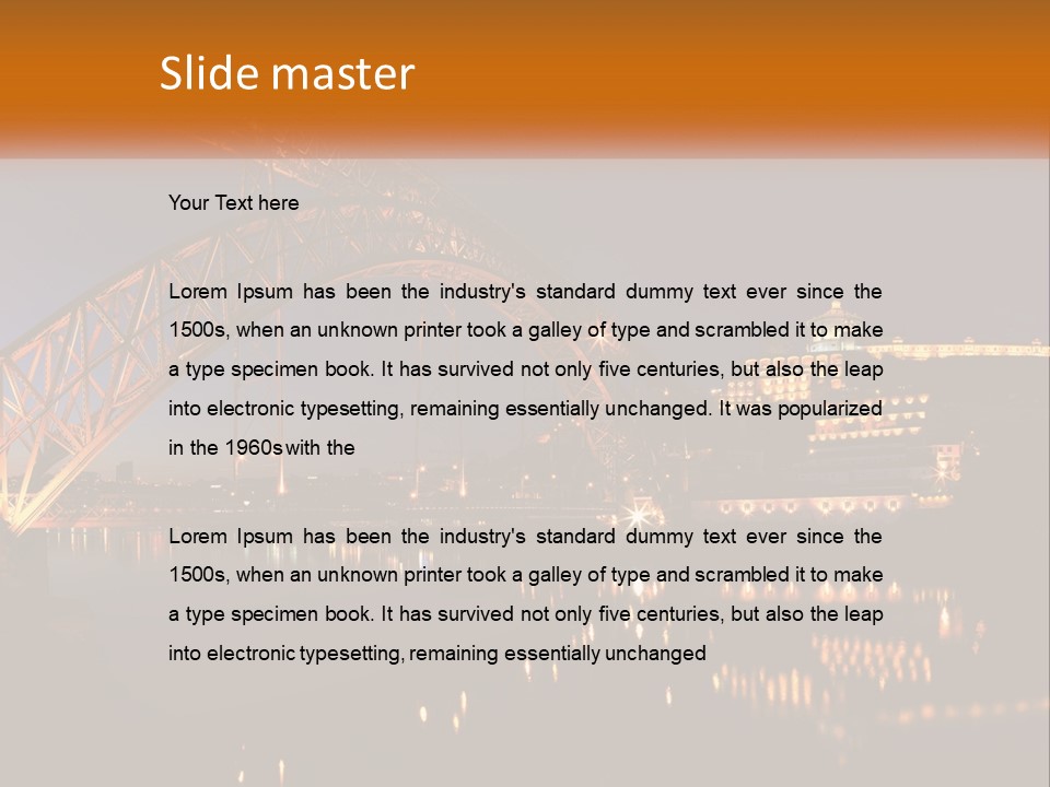 A Bridge Over A Body Of Water At Night PowerPoint Template