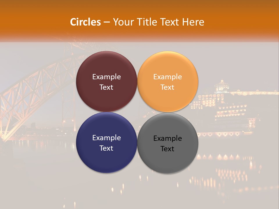 A Bridge Over A Body Of Water At Night PowerPoint Template