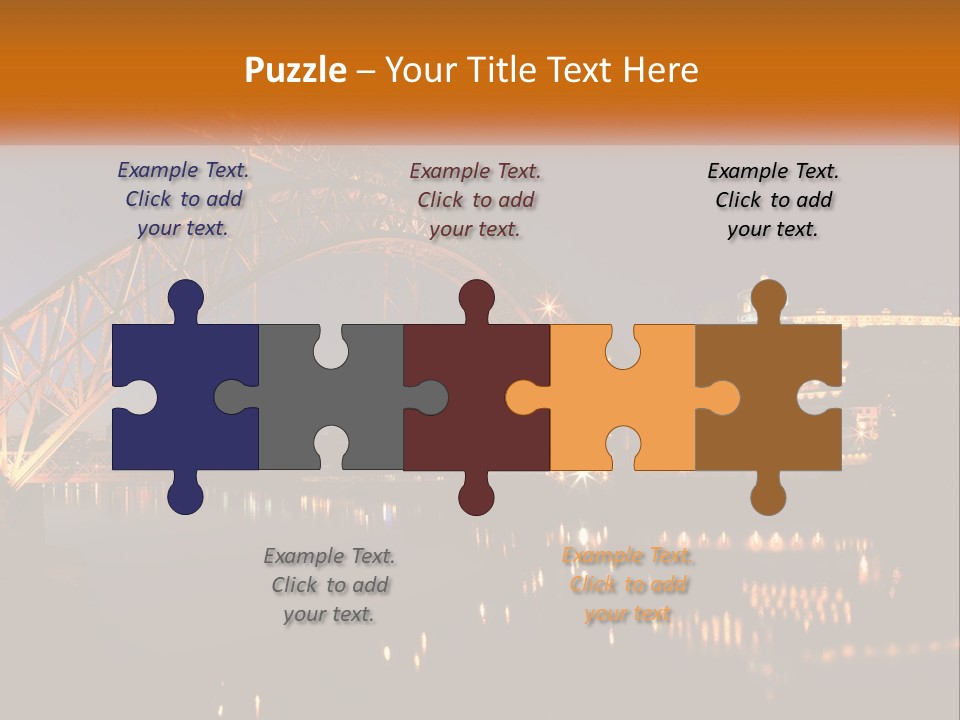 A Bridge Over A Body Of Water At Night PowerPoint Template