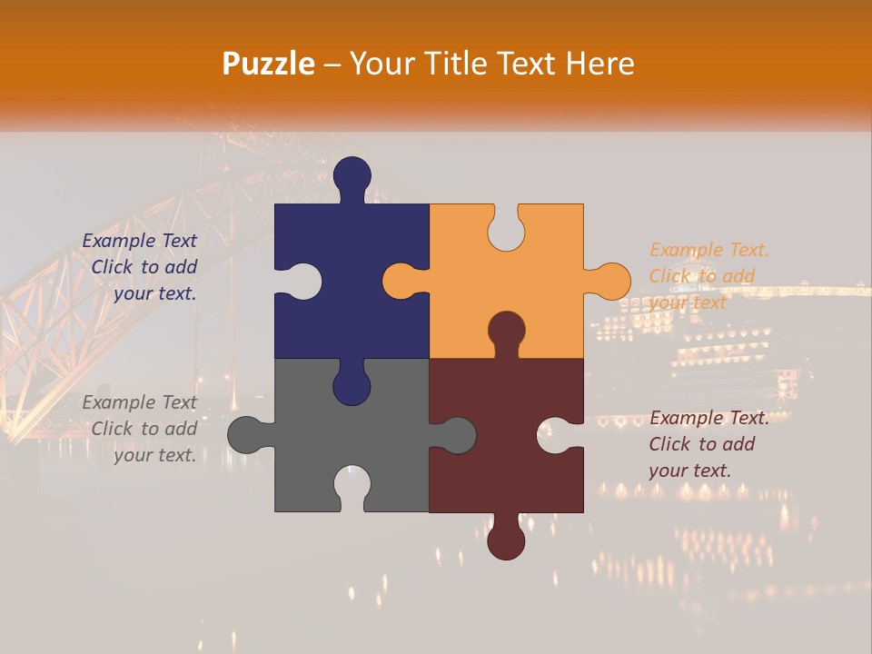 A Bridge Over A Body Of Water At Night PowerPoint Template