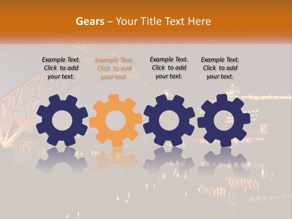 A Bridge Over A Body Of Water At Night PowerPoint Template