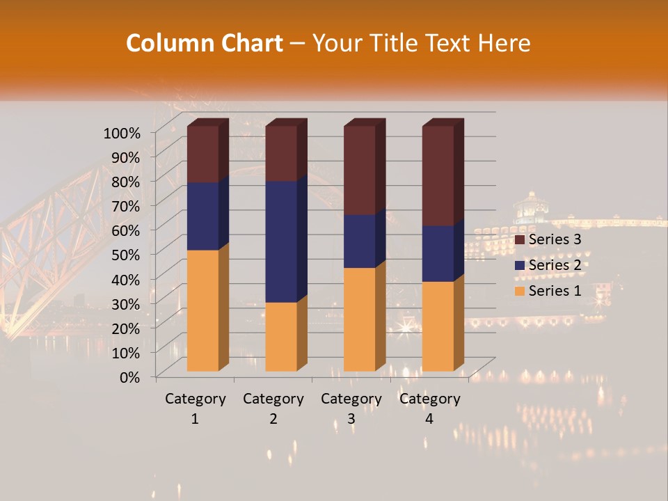 A Bridge Over A Body Of Water At Night PowerPoint Template