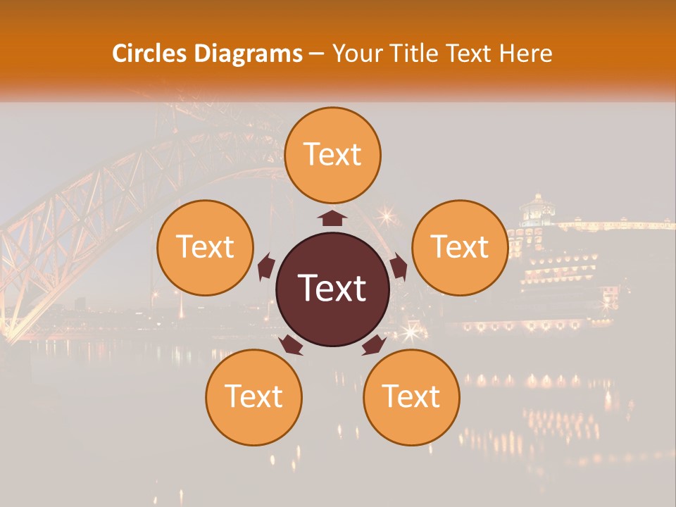 A Bridge Over A Body Of Water At Night PowerPoint Template