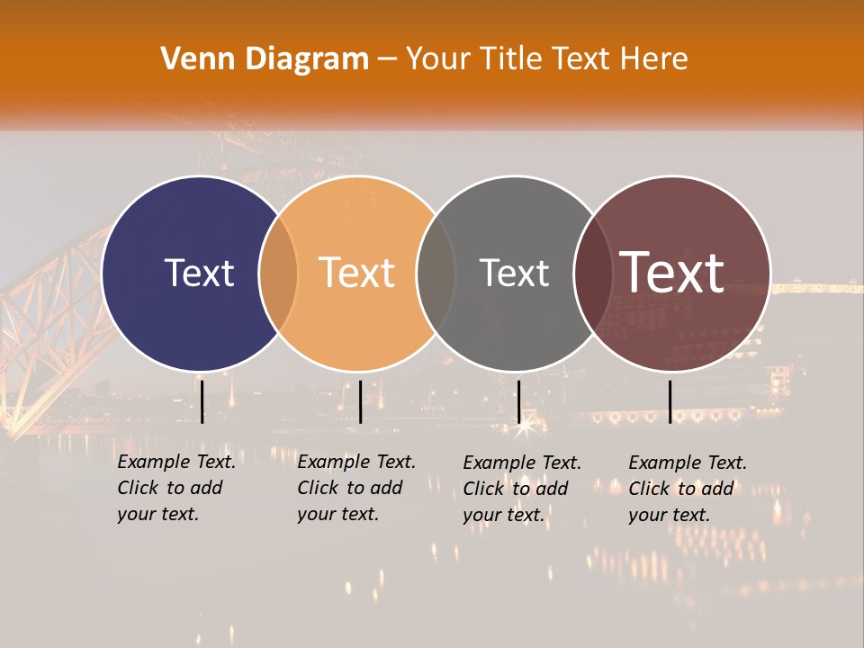A Bridge Over A Body Of Water At Night PowerPoint Template