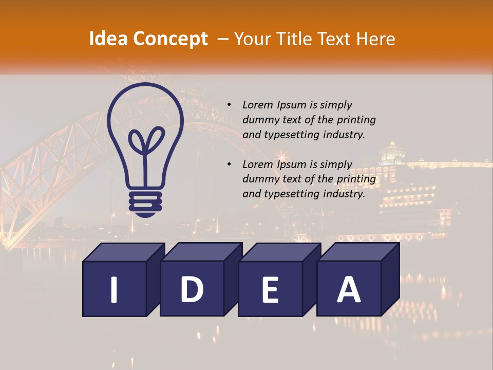 A Bridge Over A Body Of Water At Night PowerPoint Template