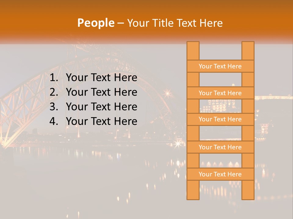 A Bridge Over A Body Of Water At Night PowerPoint Template