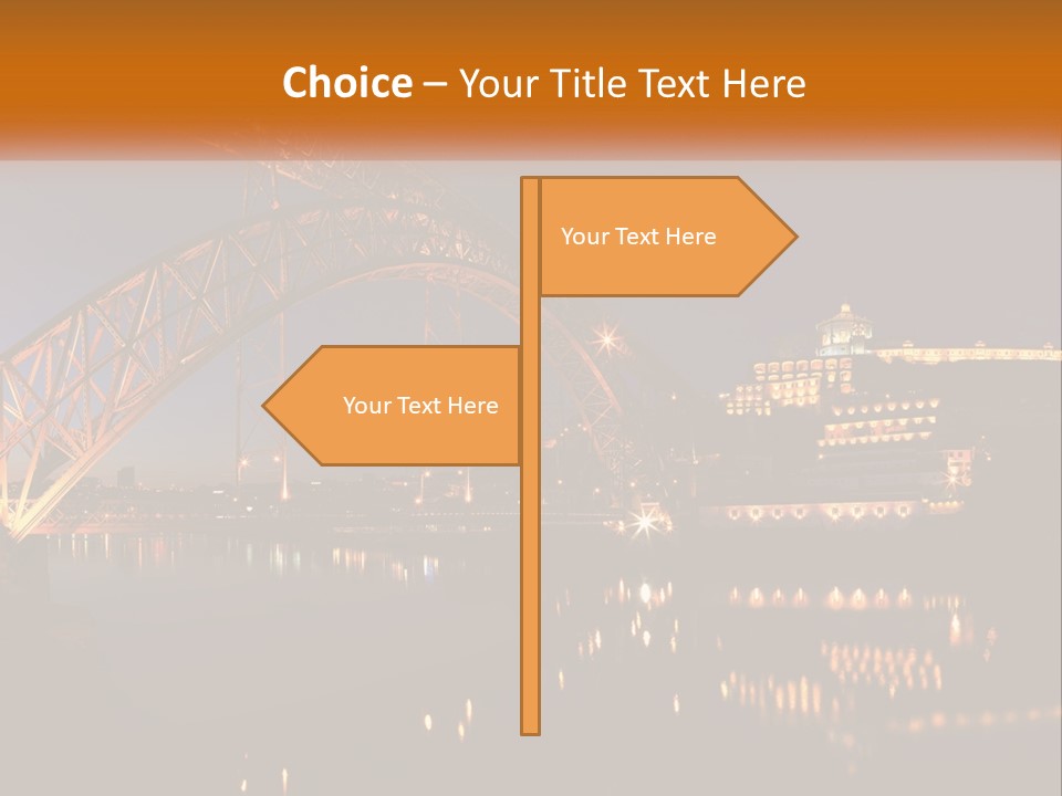 A Bridge Over A Body Of Water At Night PowerPoint Template