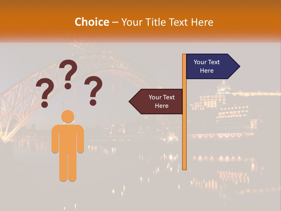 A Bridge Over A Body Of Water At Night PowerPoint Template