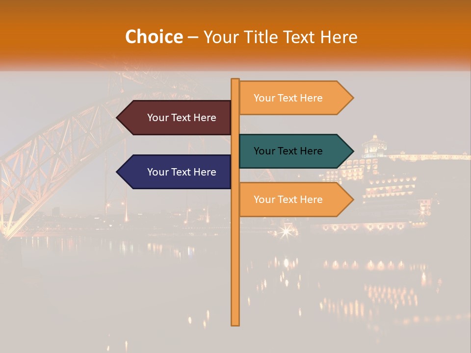 A Bridge Over A Body Of Water At Night PowerPoint Template