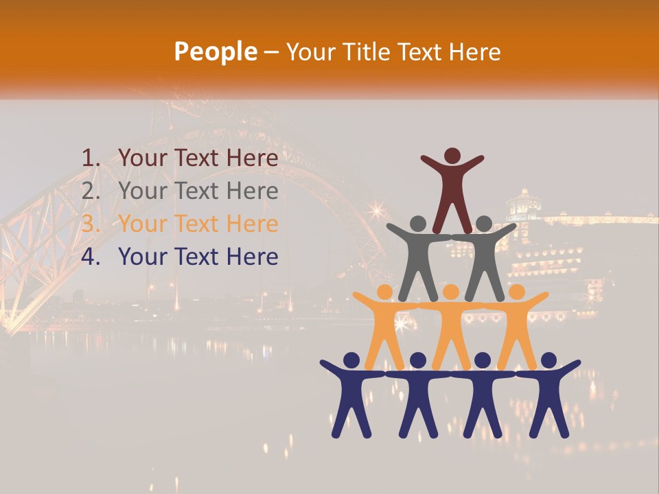 A Bridge Over A Body Of Water At Night PowerPoint Template
