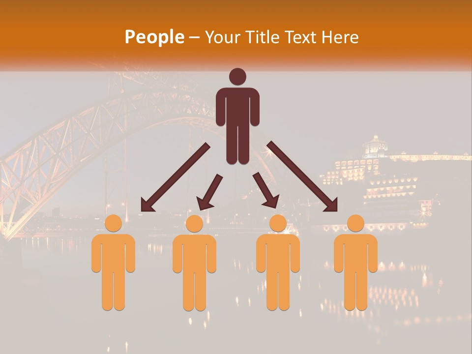 A Bridge Over A Body Of Water At Night PowerPoint Template