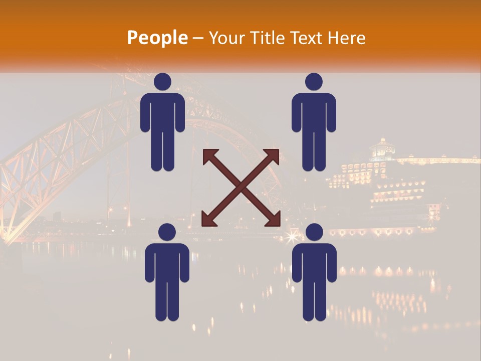 A Bridge Over A Body Of Water At Night PowerPoint Template