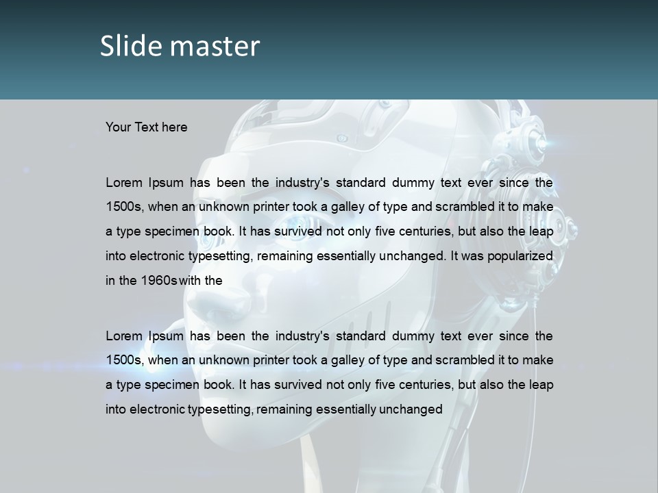 A Robot With Headphones Is Shown In This Powerpoint Presentation PowerPoint Template