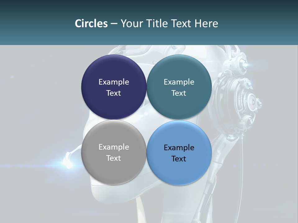 A Robot With Headphones Is Shown In This Powerpoint Presentation PowerPoint Template