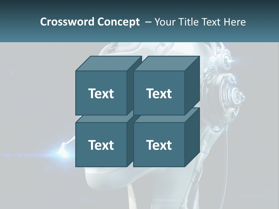A Robot With Headphones Is Shown In This Powerpoint Presentation PowerPoint Template