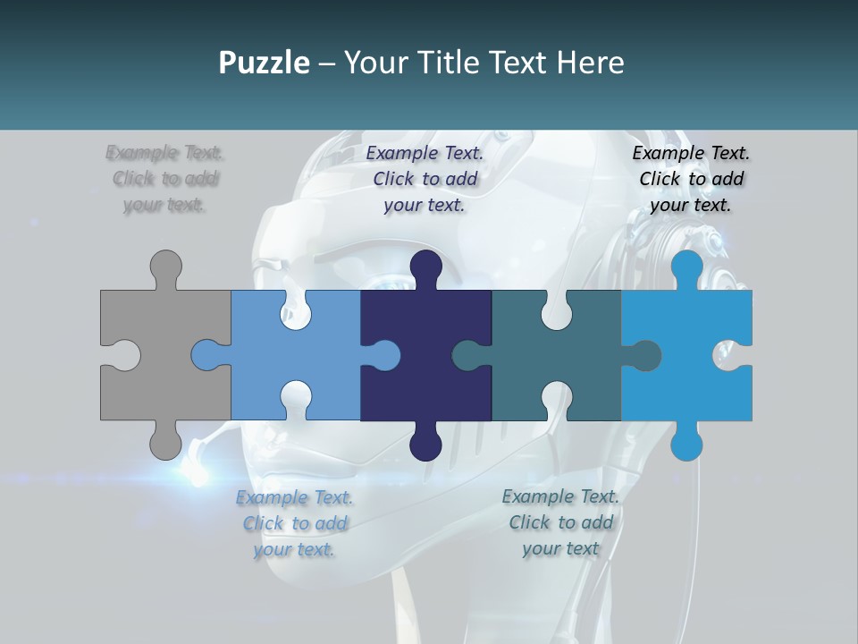 A Robot With Headphones Is Shown In This Powerpoint Presentation PowerPoint Template