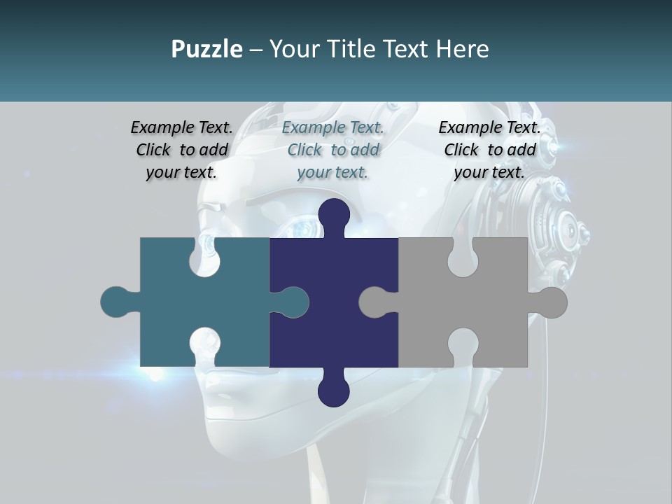 A Robot With Headphones Is Shown In This Powerpoint Presentation PowerPoint Template