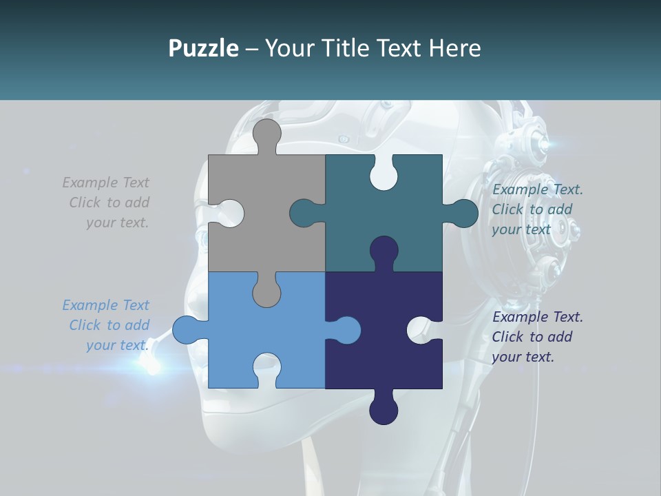 A Robot With Headphones Is Shown In This Powerpoint Presentation PowerPoint Template