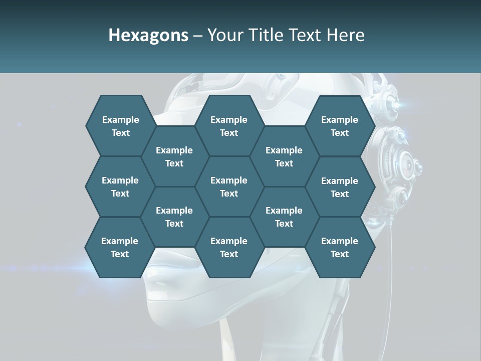 A Robot With Headphones Is Shown In This Powerpoint Presentation PowerPoint Template