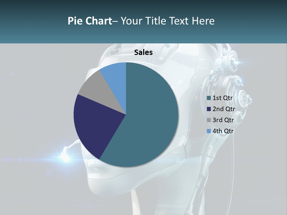 A Robot With Headphones Is Shown In This Powerpoint Presentation PowerPoint Template