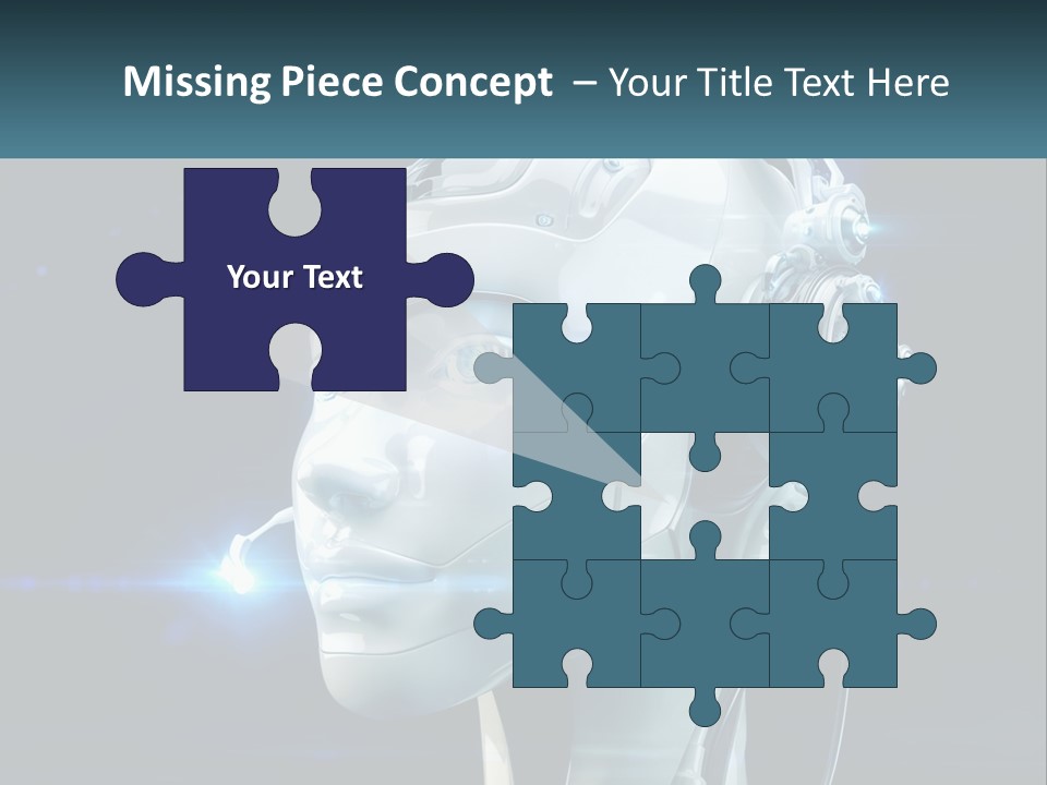 A Robot With Headphones Is Shown In This Powerpoint Presentation PowerPoint Template