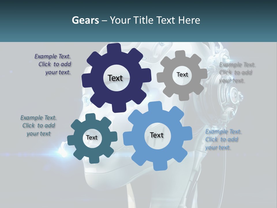 A Robot With Headphones Is Shown In This Powerpoint Presentation PowerPoint Template