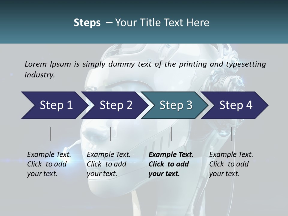 A Robot With Headphones Is Shown In This Powerpoint Presentation PowerPoint Template