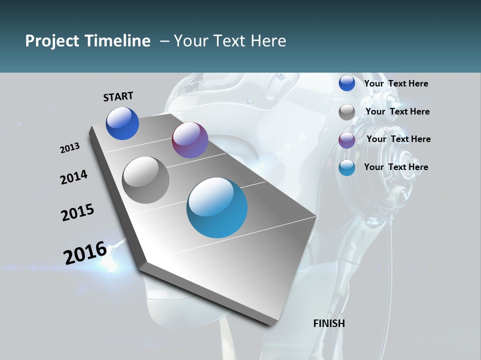A Robot With Headphones Is Shown In This Powerpoint Presentation PowerPoint Template