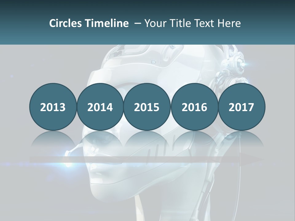 A Robot With Headphones Is Shown In This Powerpoint Presentation PowerPoint Template