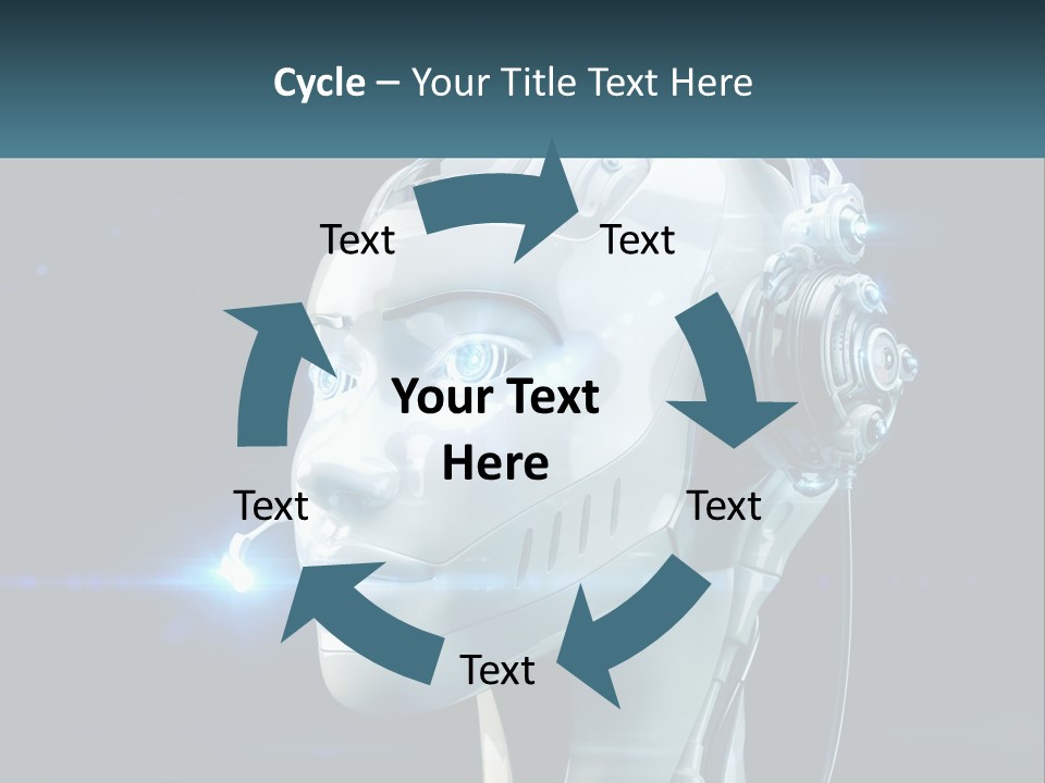 A Robot With Headphones Is Shown In This Powerpoint Presentation PowerPoint Template