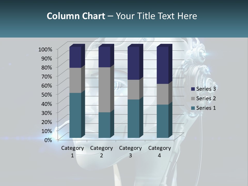 A Robot With Headphones Is Shown In This Powerpoint Presentation PowerPoint Template
