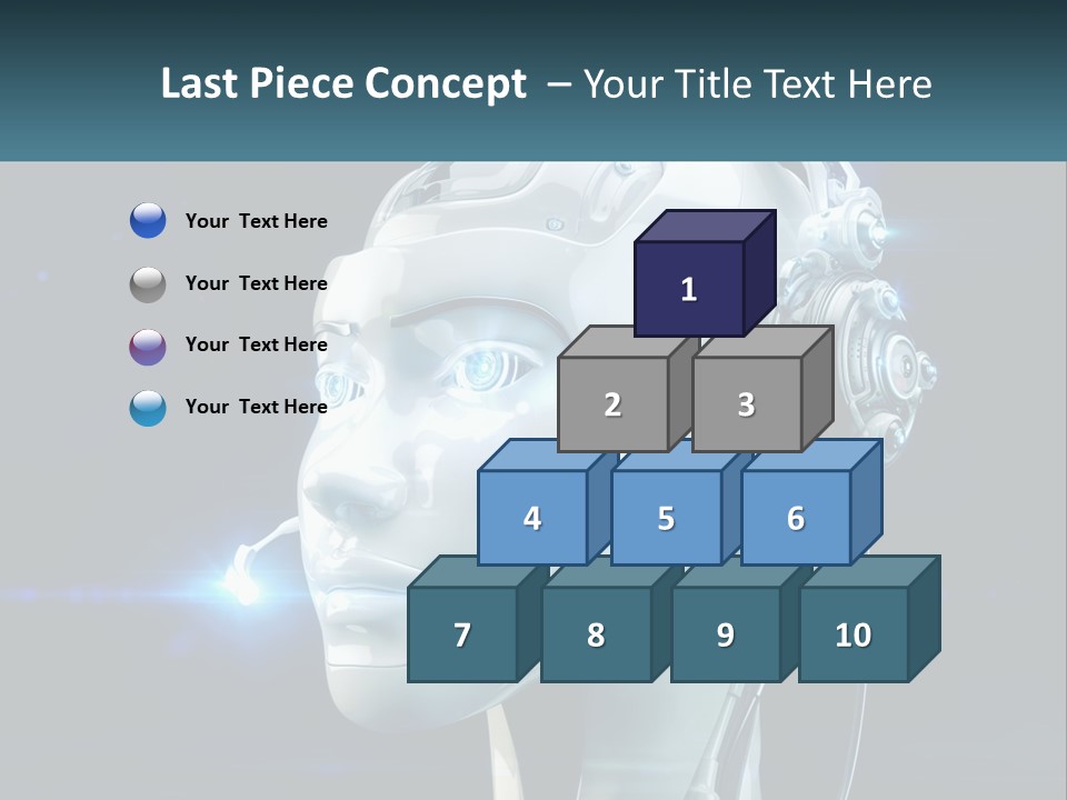 A Robot With Headphones Is Shown In This Powerpoint Presentation PowerPoint Template
