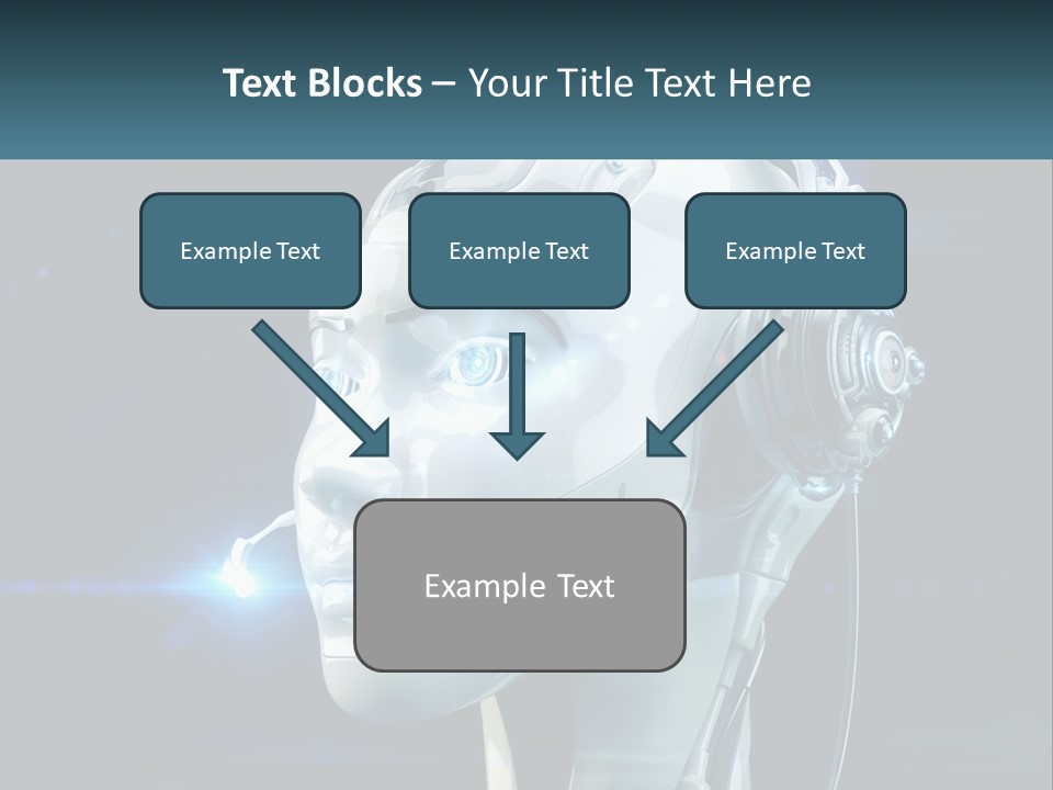 A Robot With Headphones Is Shown In This Powerpoint Presentation PowerPoint Template