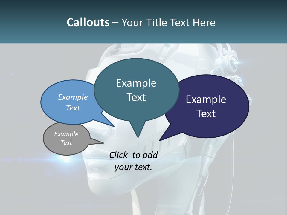 A Robot With Headphones Is Shown In This Powerpoint Presentation PowerPoint Template