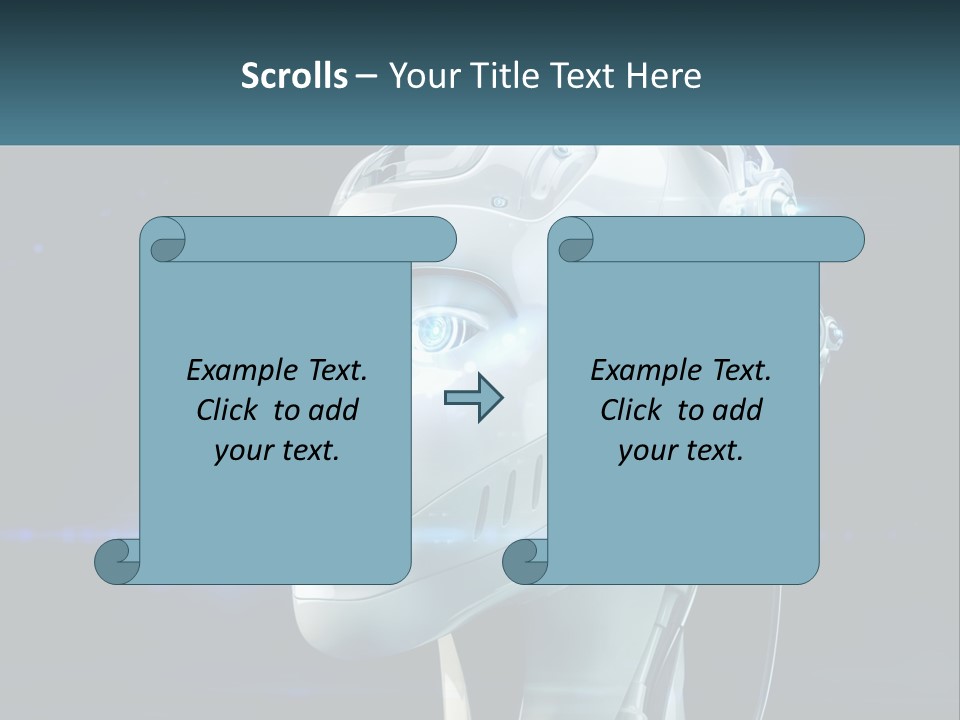 A Robot With Headphones Is Shown In This Powerpoint Presentation PowerPoint Template