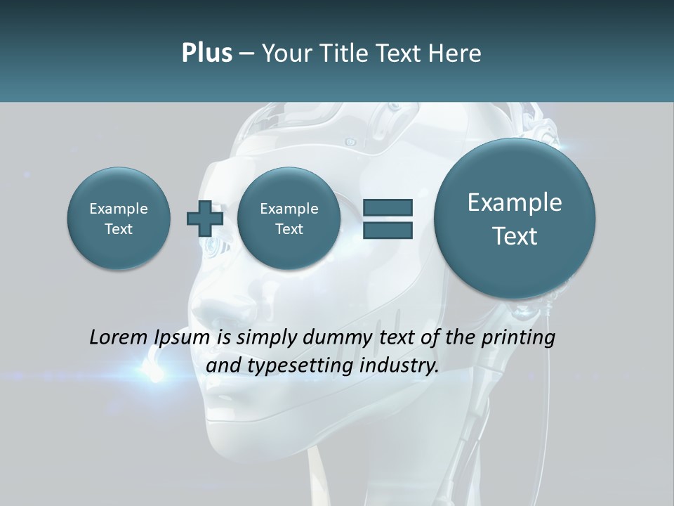 A Robot With Headphones Is Shown In This Powerpoint Presentation PowerPoint Template