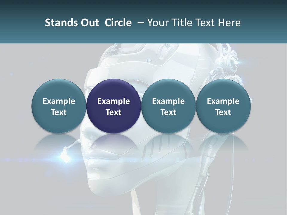 A Robot With Headphones Is Shown In This Powerpoint Presentation PowerPoint Template