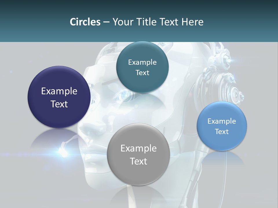 A Robot With Headphones Is Shown In This Powerpoint Presentation PowerPoint Template