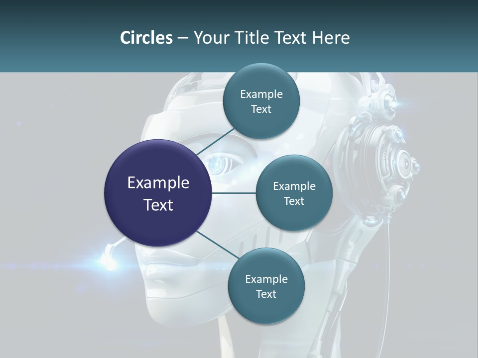 A Robot With Headphones Is Shown In This Powerpoint Presentation PowerPoint Template