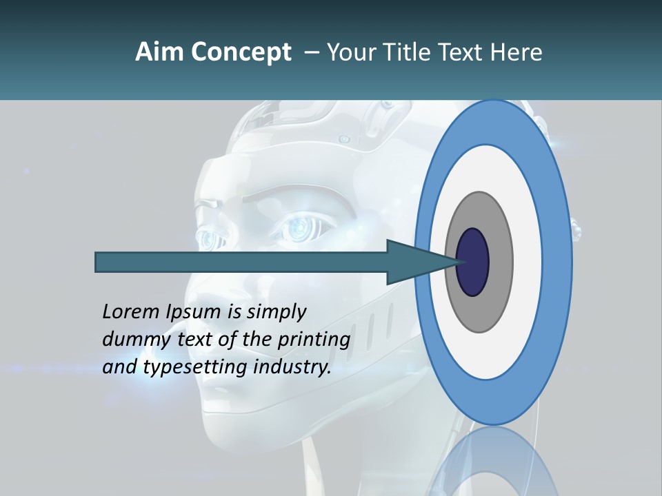 A Robot With Headphones Is Shown In This Powerpoint Presentation PowerPoint Template